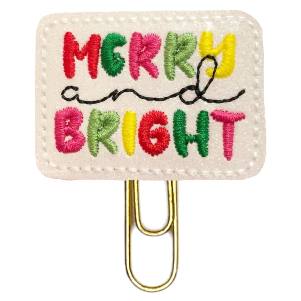 Merry and Bright novelty paper clip.