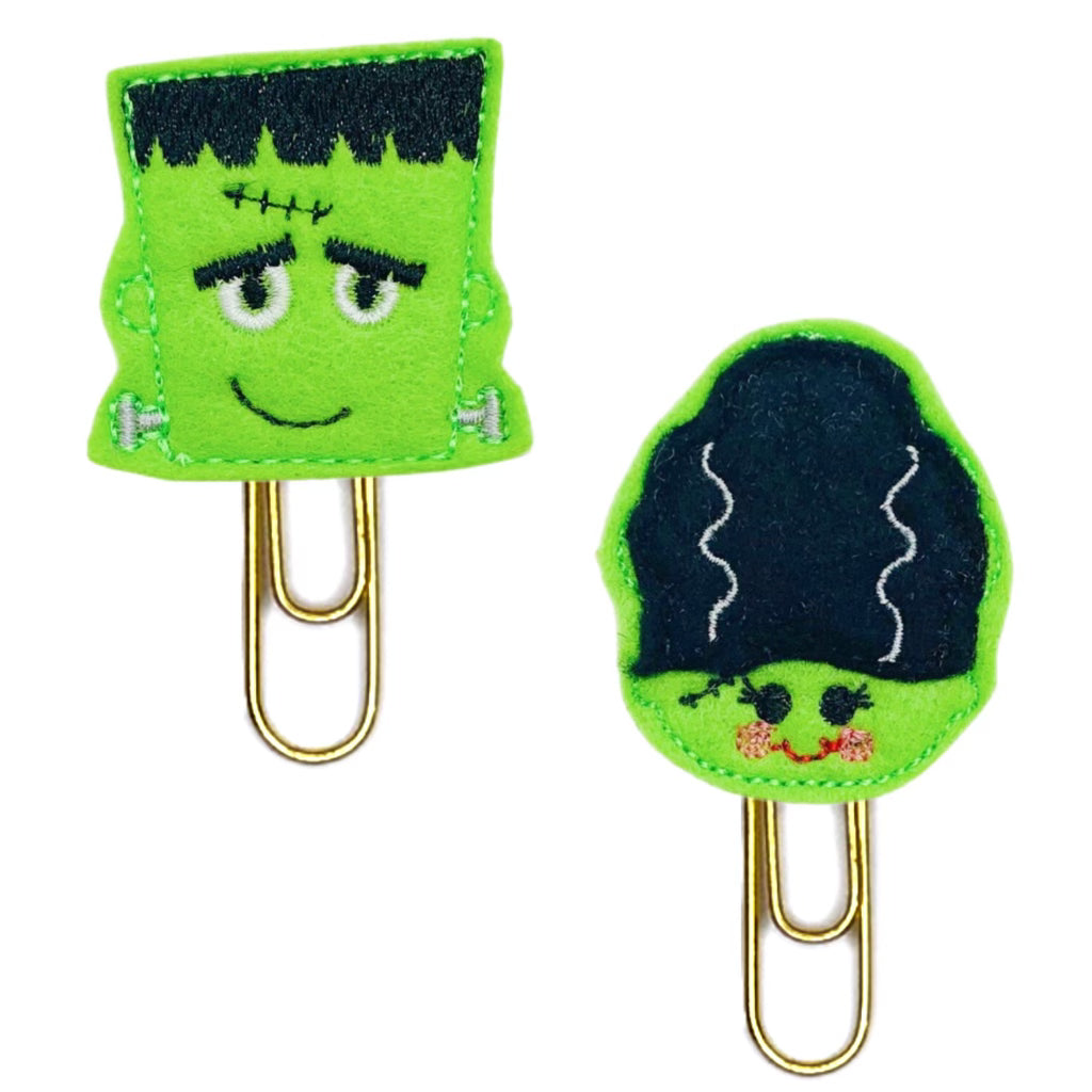 Mr. & Mrs. Monster set of novelty paper clips.