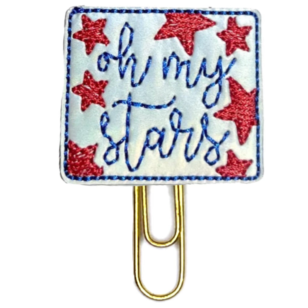 Clip Chicks' Oh My Stars novelty paper clip in red, white and blue.