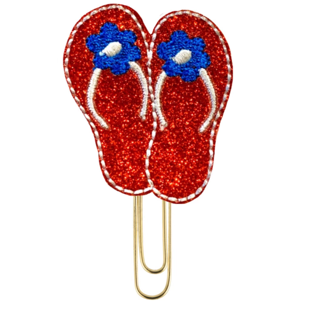 Red, white and blue flip flop novelty paper clip from Clip chicks.