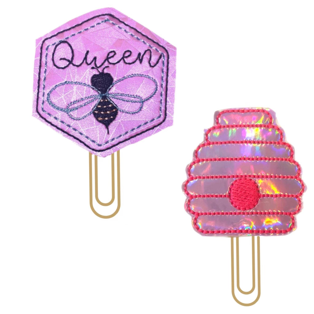 Queen Bee and Bee Hive noivelty paper clips.