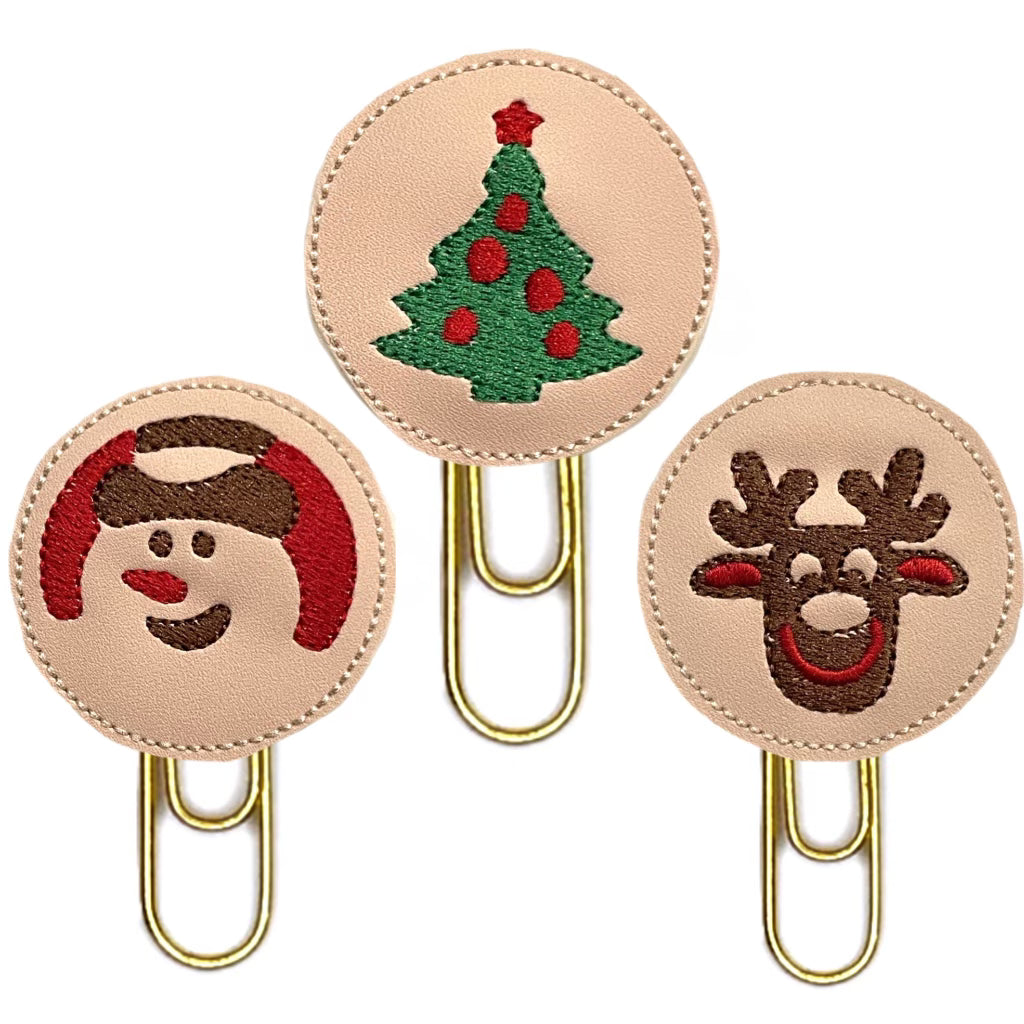 Set of three novelty paper clips shaped like Slice and Bake Cookies.