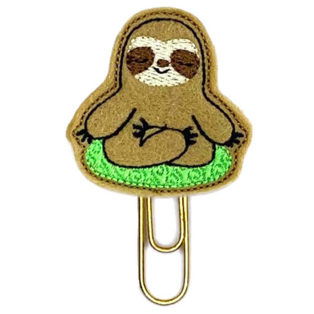 A sloth paper clip is shown from Clip Chicks.