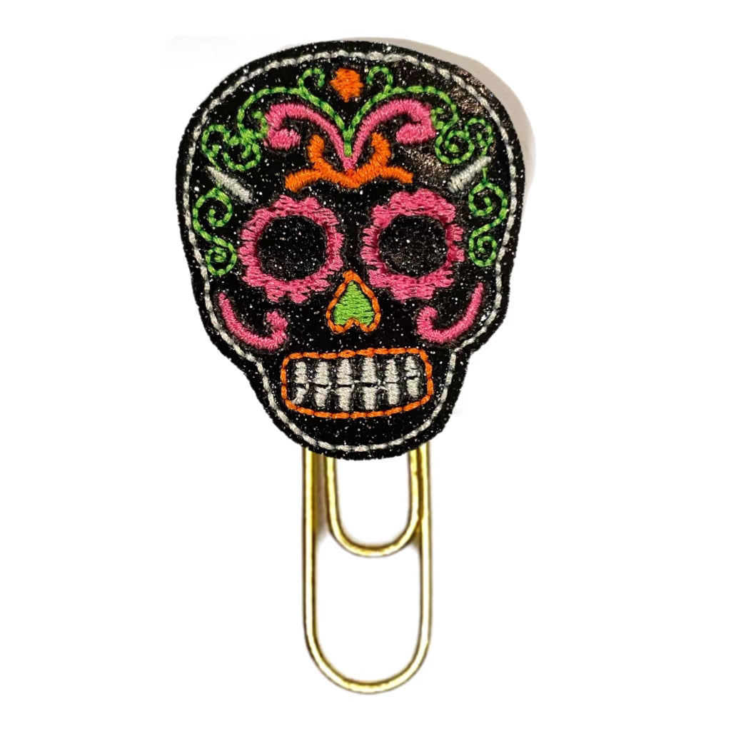 Sugar Skull novelty paper clip.