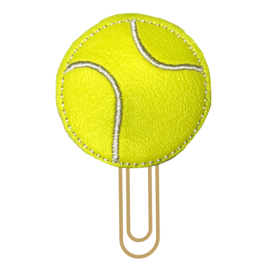 A tennis ball novelty paper clip is shown from Clip Chicks.