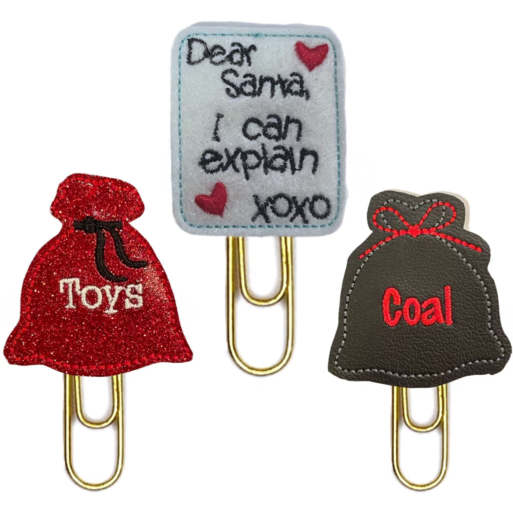 Toys or Coal novelty paper clips set from Clip Chicks.