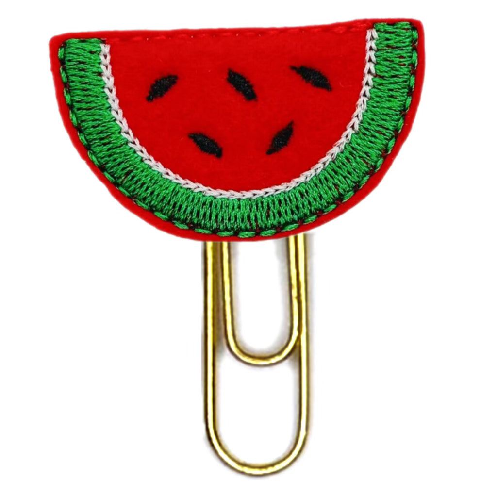 Watermelon novelty paper clip from Clip Chicks, with embroidery from Clip chicks.