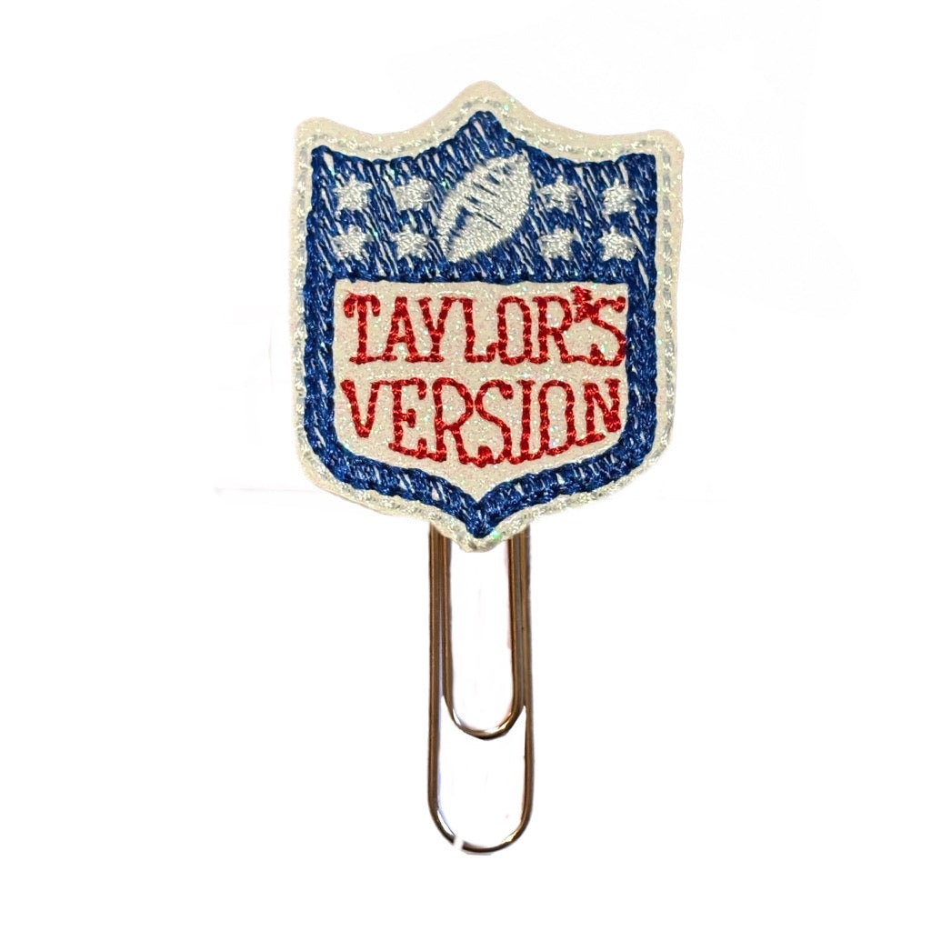 Taylor's Version of the NFL novelty paper clip from Clip Chicks is an embroidery masterpiece.