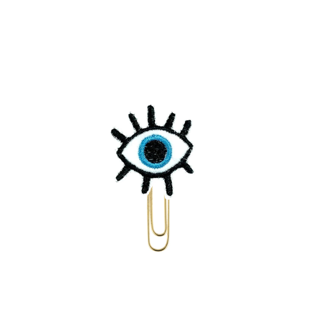 Blue evil eye novelty paper clip from Clip Chicks.